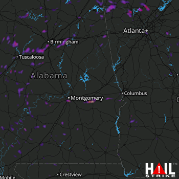 Hail Map Birmingham, AL 08-19-2019