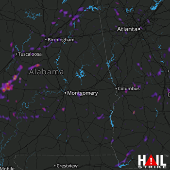 Hail Map Oneonta, AL 08-20-2020