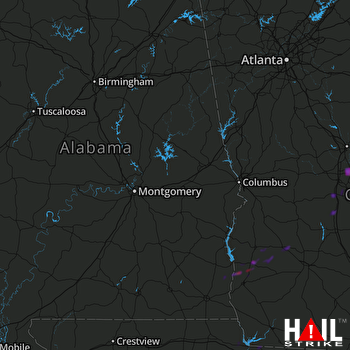 Hail Map Bonaire, GA 01-26-2021