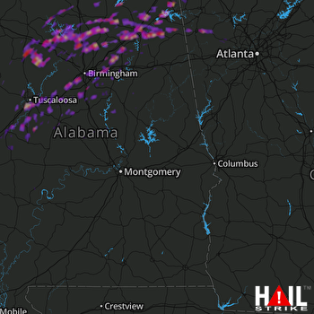 Hail Map Bessemer, AL 03-28-2017