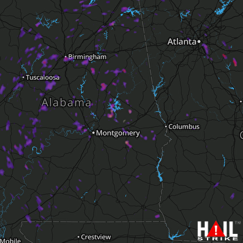 Hail Map Birmingham, AL 06-15-2017