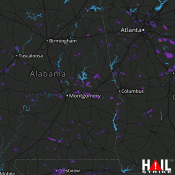 Hail Map Covington, GA 07-07-2017