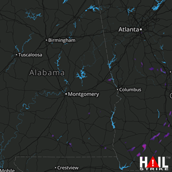 Hail Map Ashburn, GA 07-10-2017