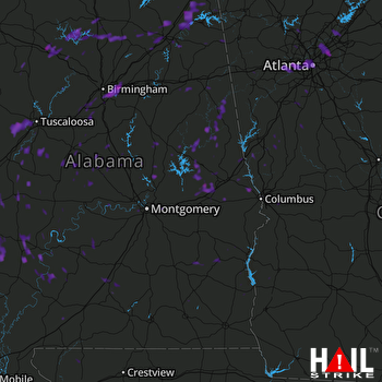 Hail Map Birmingham, AL 07-17-2017