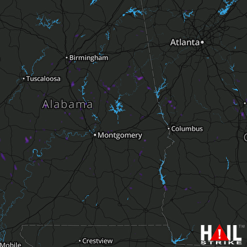 Hail Map Byron, GA 08-15-2017