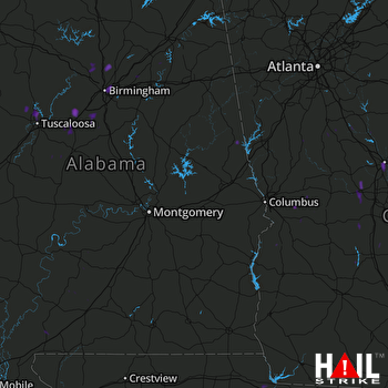 Hail Map Birmingham, AL 08-22-2017