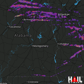 Hail Map Macon, GA 03-20-2018