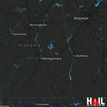 Hail Map Adamsville, AL 07-15-2018