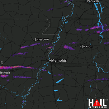 Hail Map Cabot, AR 10-16-2021