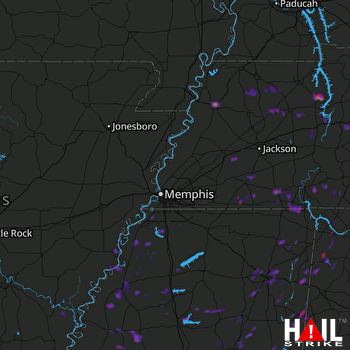 Hail Map Dyersburg, TN 04-17-2017