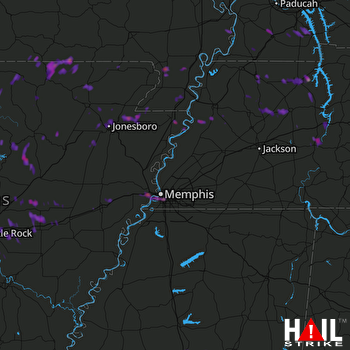 Hail Map West Memphis, AR 06-01-2017
