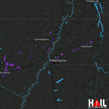 Hail Map Olive Branch, MS 07-23-2017