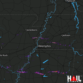 Hail Map Munford, TN 03-19-2018