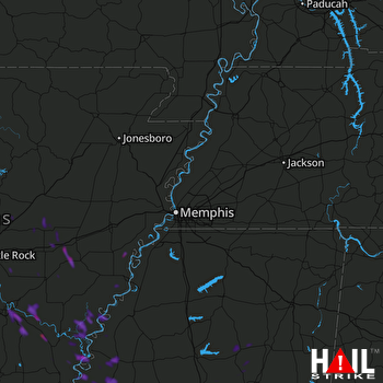 Hail Map Cleveland, MS 06-13-2018