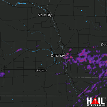 Hail Map Omaha, NE 09-01-2018