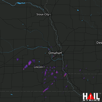 Hail Map Gretna, NE 10-10-2019