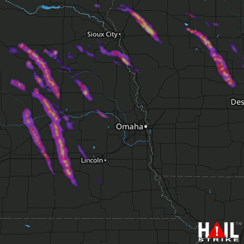 Hail Map West Des Moines, IA 06-23-2021