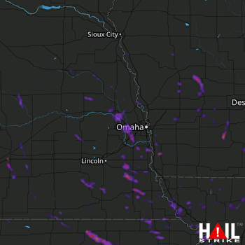 Hail Map Plattsmouth, NE 07-10-2021