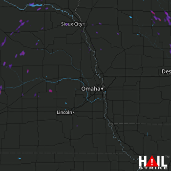 Hail Map Lennox, SD 08-02-2017