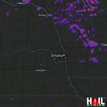 Hail Map Yankton, SD 08-21-2017
