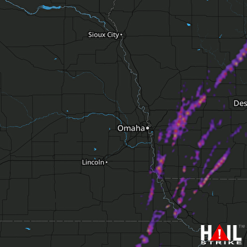 Hail Map Harlan, IA 04-14-2018