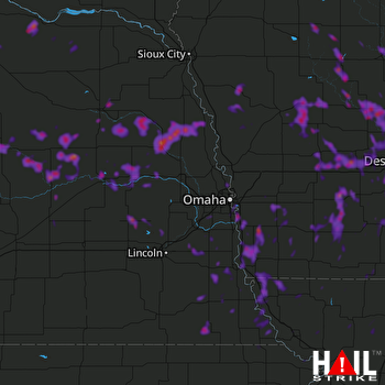Hail Map Bellevue, NE 06-07-2018