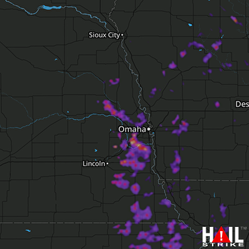 Hail Map Plattsmouth, NE 06-12-2018