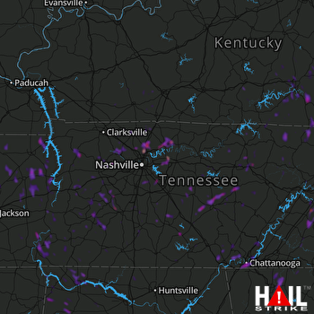 Hail Map Chattanooga, TN 08-30-2018