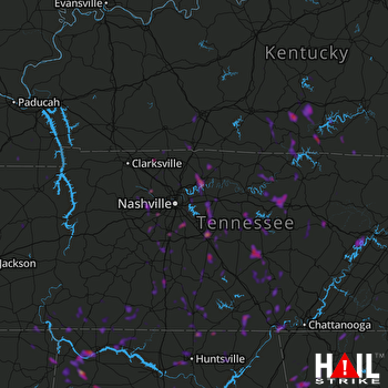 Hail Map Murfreesboro, TN 06-27-2019