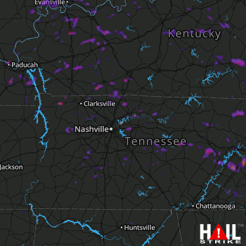 Hail Map Gallatin, TN 07-03-2019