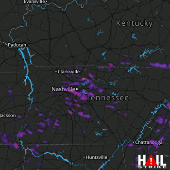 Hail Map Nashville, TN 08-13-2019