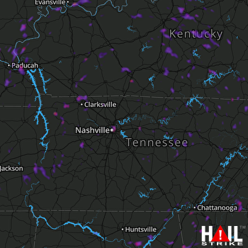 Hail Map Clarksville, TN 08-20-2019