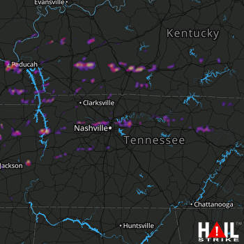 Hail Map Bowling Green, KY 03-03-2020