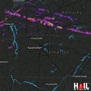 Hail Map Paducah, KY 03-12-2020