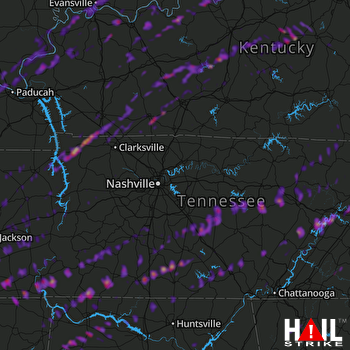Hail Map Evansville, IN 03-29-2020