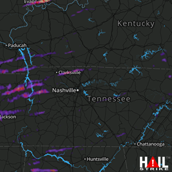 Hail Map Evansville, IN 10-16-2021