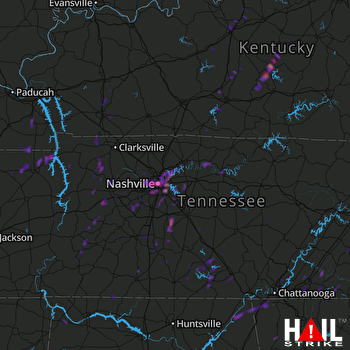 Hail Map Nashville, TN 04-18-2017