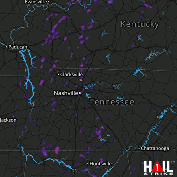 Hail Map Clarksville, TN 05-20-2017