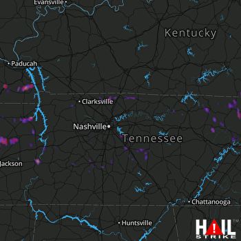 Hail Map Paris, TN 06-01-2017