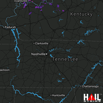 Hail Map Evansville, IN 08-01-2017