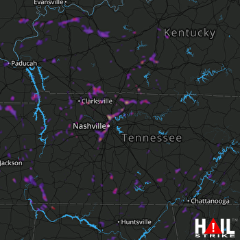 Hail Map Nashville, TN 05-20-2018