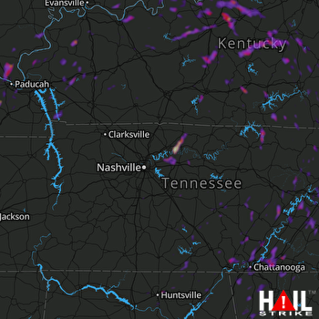 Hail Map Cleveland, TN 06-11-2018