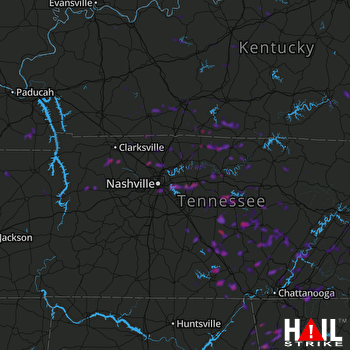 Hail Map Murray, KY 06-27-2018