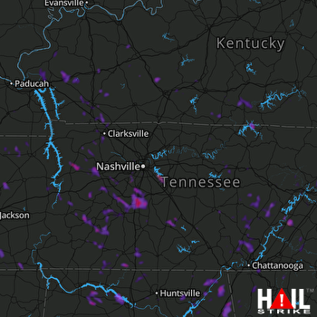 Hail Map Clarksville, TN 06-28-2018