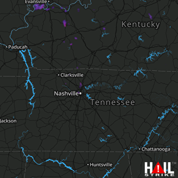Hail Map Nashville, TN 07-03-2018