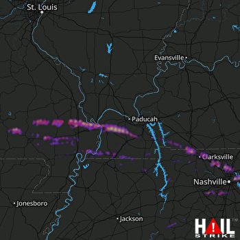 Hail Map Clarksville, TN 03-17-2018