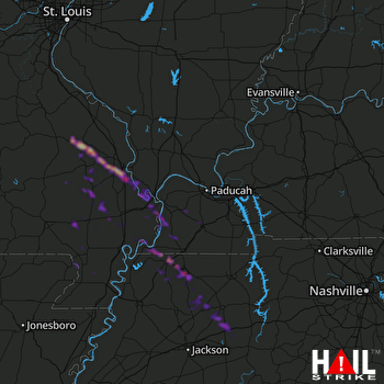 Hail Map Cape Girardeau, MO 03-25-2018
