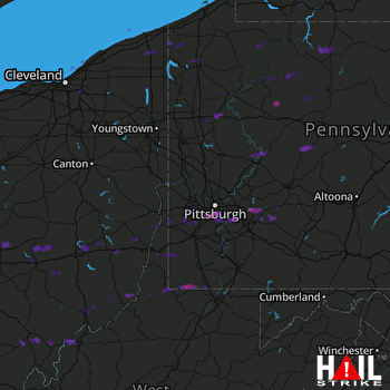 Hail Map Pittsburgh, PA 08-22-2017