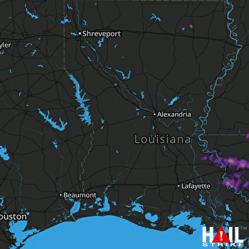 Hail Map Prairieville, LA 05-12-2017