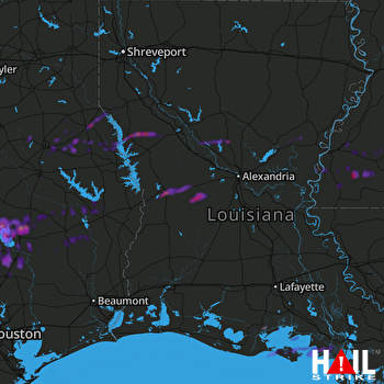 Hail Map Leesville, LA 03-19-2018